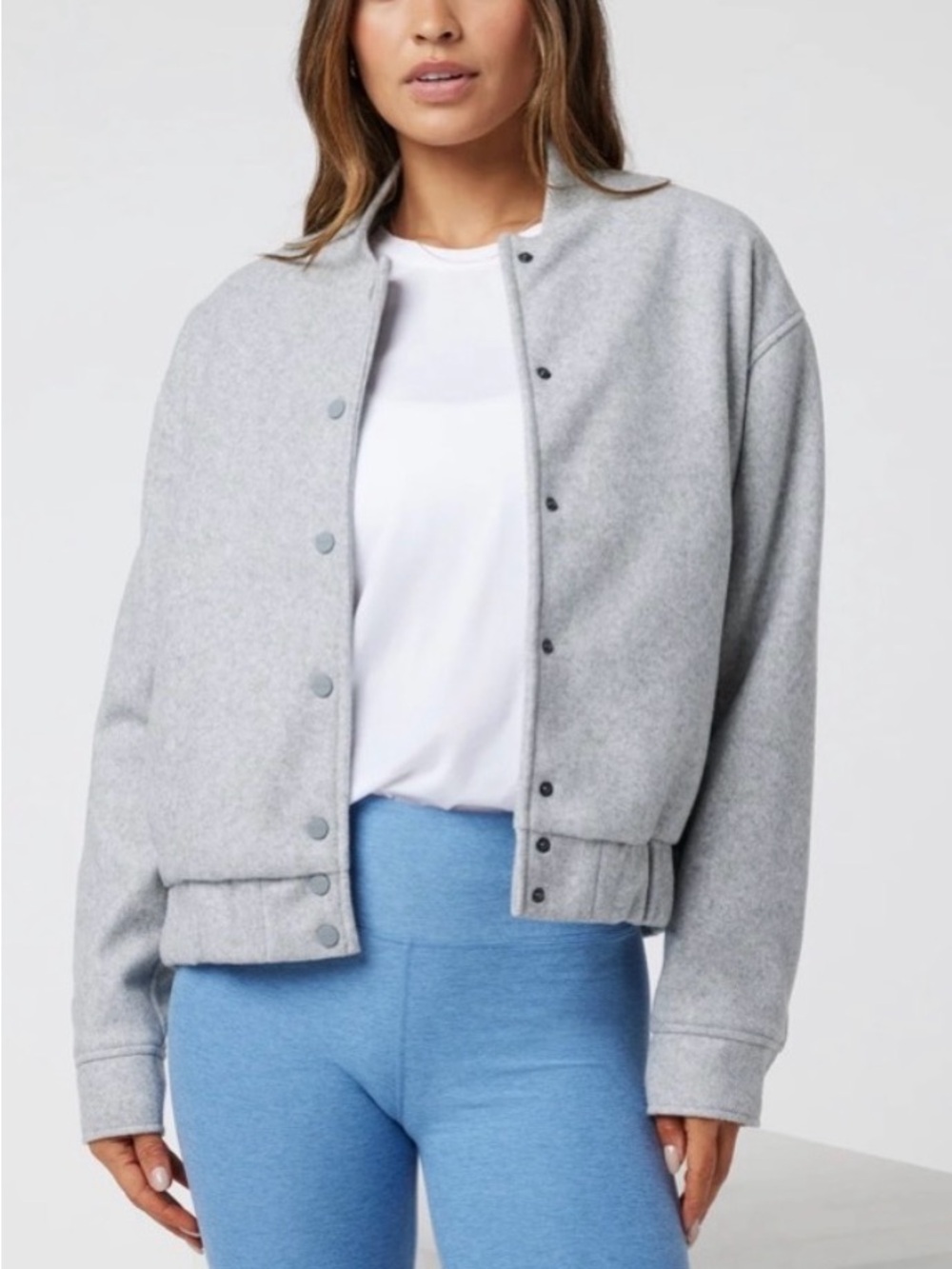 Ladies Vuori Soho Melton Jacket in Light Heather Grey - Sz M